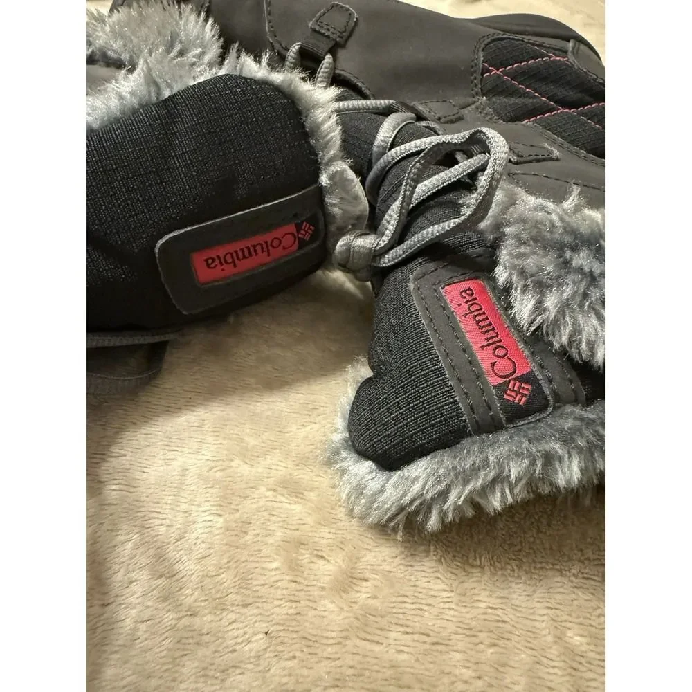 Columbia Waterproof Fur Lined Ice Maiden Youth Gray Winter Boots. Sz 4